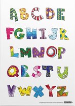 Educatieve poster (Forex) - Taal alfabet Regenboog - 30 x 40 cm