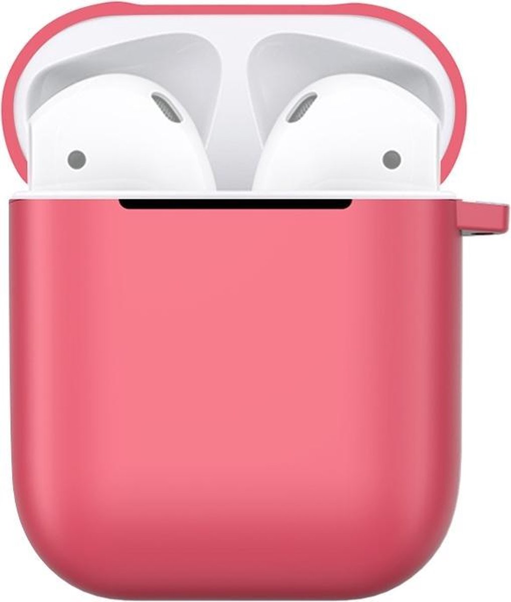 Let op type!! Frosted TPU oortelefoons schokbestendig beschermende case voor Apple AirPods 1/2 (roze)