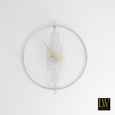 LW Collection Wandklok - Metaal - Zilver - 60cm