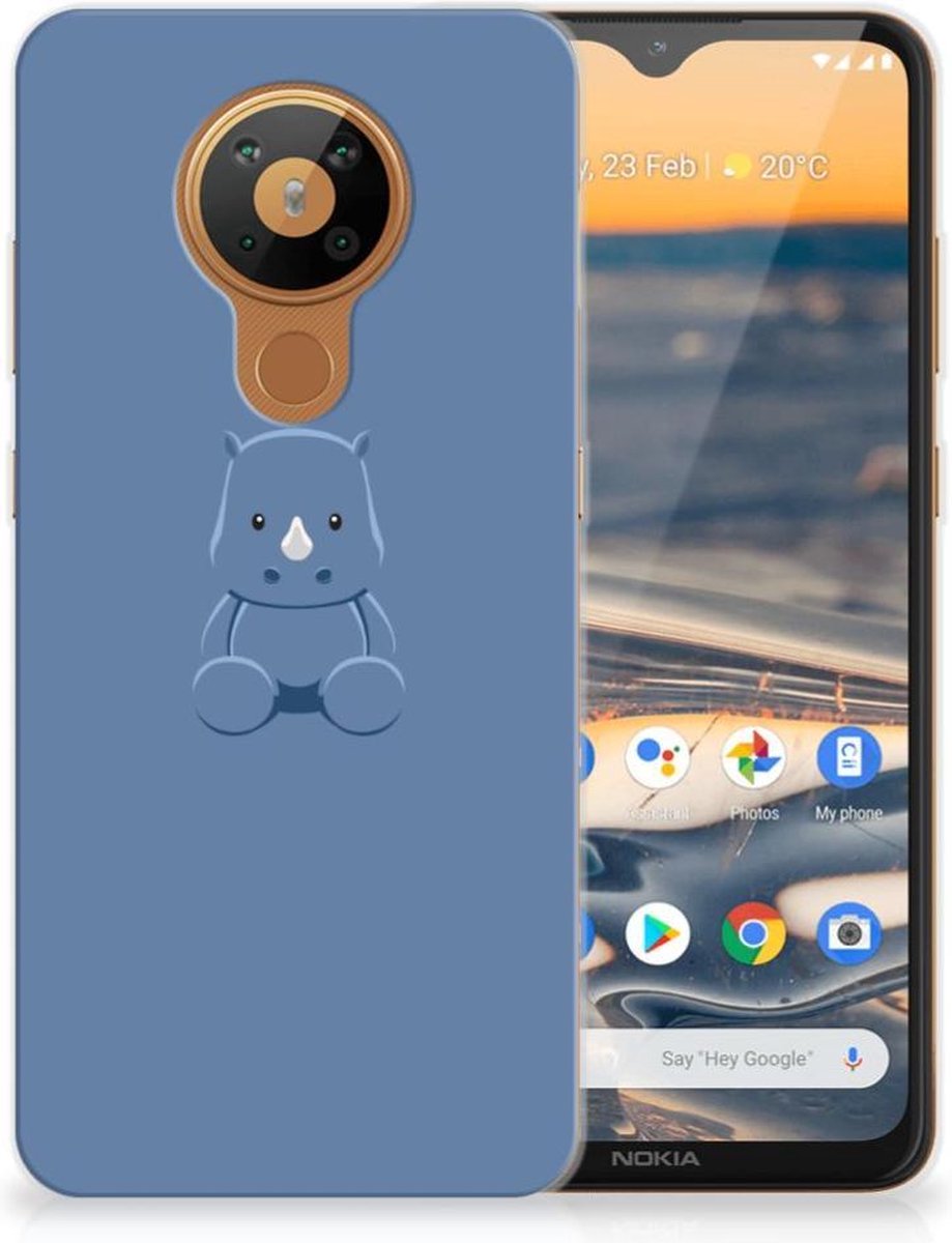 Back Cover voor Nokia 5.3 Telefoonhoesje met Naam Baby Rhino