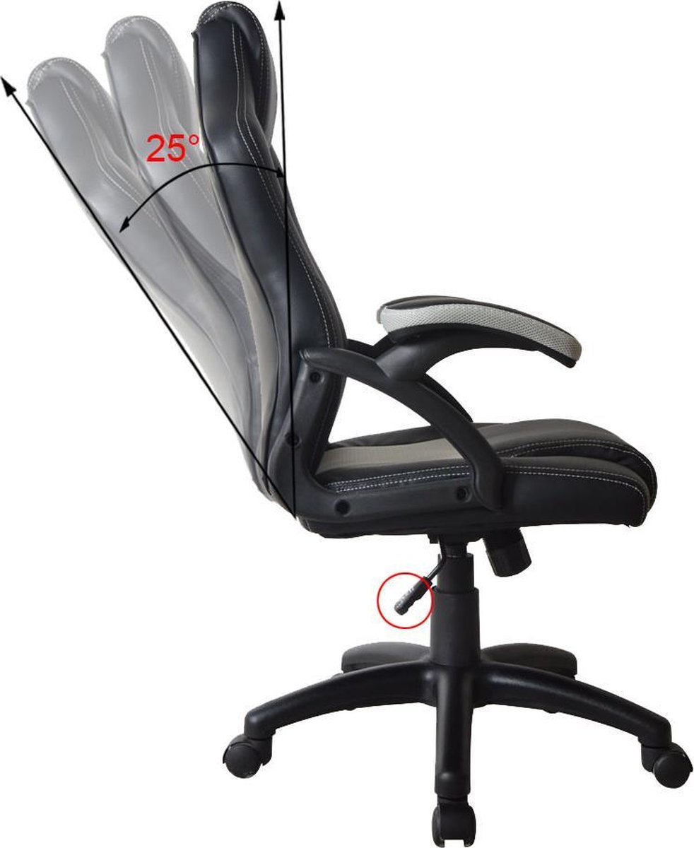 Gamestoel Wouter junior bureaustoel - racing gaming stijl - afbeelding 2