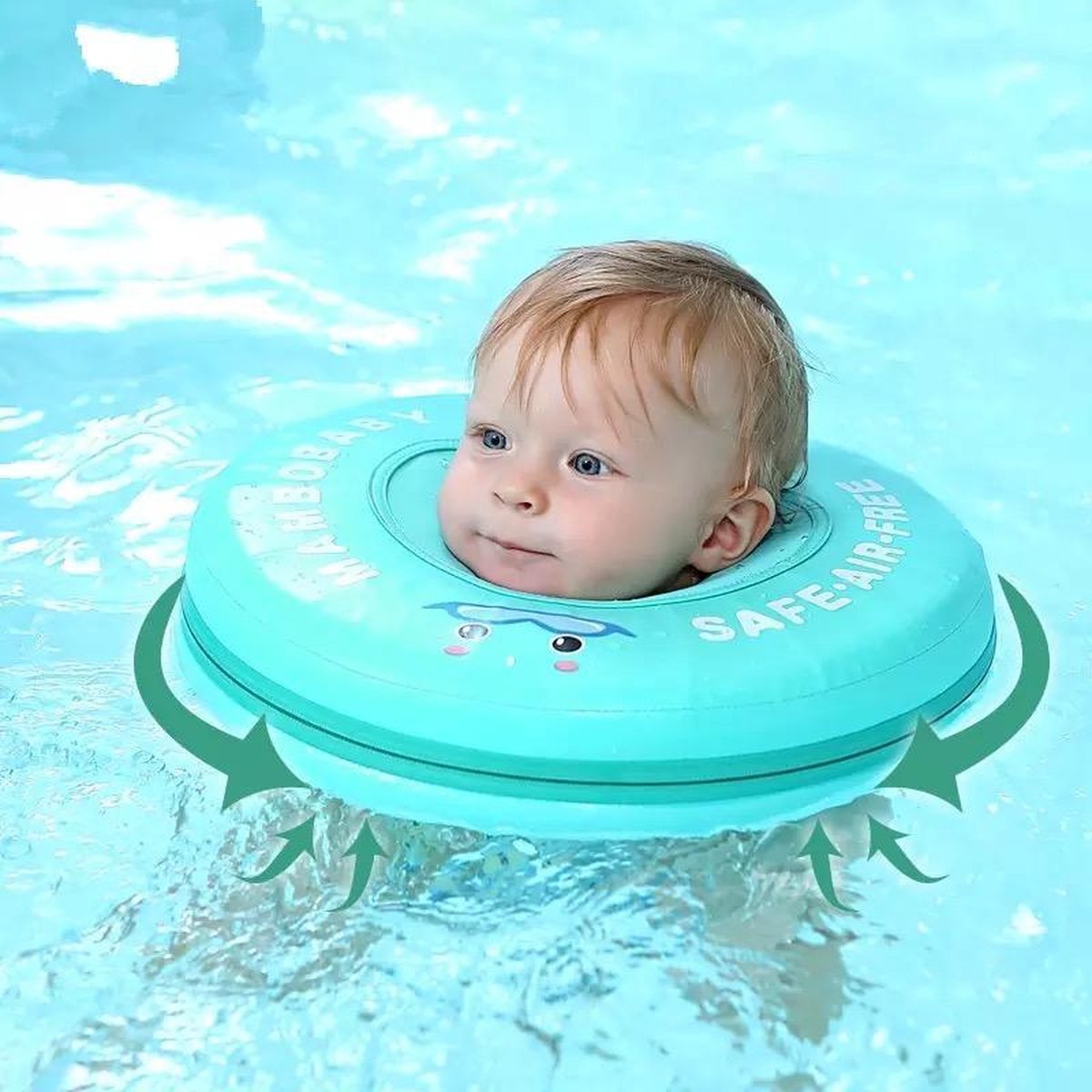 Babyzwemband met afneembaar zonnedak met UPF 50 uv