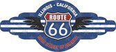 Signs-USA - Shield long - Route 66 - Wandbord - 70 x 32 cm
