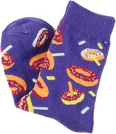 Fun sokken met Donuts paars (30348)