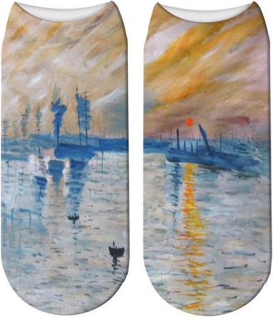 Chaussettes amusantes (courtes) 'Impression Soleil' de Claude Monet (31007)