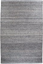 Orio vloerkleed handgeweven 200x300 cm, laagpolig grijs, licht blauw.