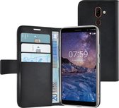 Azuri Nokia 7 plus hoesje - Walletcase - Zwart