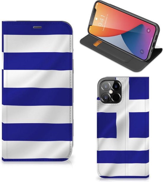 Étui pour téléphone portable iPhone 12 Pro Max Wallet Book Case drapeau grec
