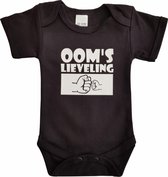 Zwarte romper met "Ooms lieveling" - maat 68 - babyshower, zwanger, cadeautje, kraamcadeau, grappig, geschenk, baby, tekst, bodieke