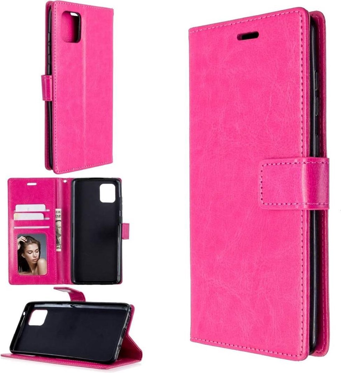 Samsung Galaxy A81 hoesje book case roze