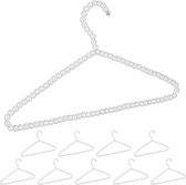 Relaxdays parel kleerhangers - kledinghanger - broekhanger - 10 stuks - broeklat - kralen