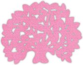 Boom vilt onderzetters  - Roze - 6 stuks - ø 9,5 cm - Tafeldecoratie - Glas onderzetter - Cadeau - Woondecoratie - Woonkamer - Tafelbescherming - Onderzetters Voor Glazen - Keukenb