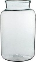 Cilinder vaas / bloemenvaas transparant glas 40 x 23 cm - bloemenvazen - woondecoratie / woonaccessoires