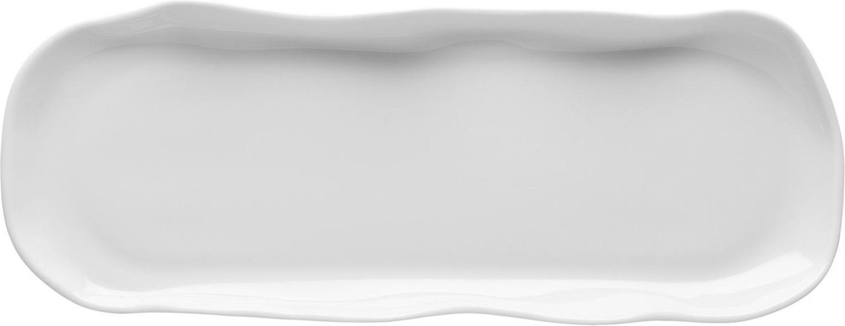 Dienblad / Serveerplank - wit porselein lengte 35 cm