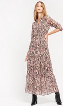 LOLALIZA Maxi jurk met slang en bloemenprint - Roze - Maat 38