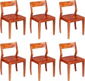 Eetkamerstoelen set 6 stuks massief acaciahout  (Incl LW anti kras viltjes) - Eetkamer stoelen - Extra stoelen voor huiskamer - Dineerstoelen – Tafelstoelen