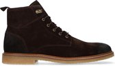 Manfield - Heren - Suède bruine veterboots - Maat 43