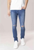 Urban Classics Broek rechte pijpen -Taille, 38 inch- Slim Fit Knee Cut Blauw