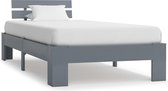 vidaXL Bedframe massief grenenhout grijs 100x200 cm