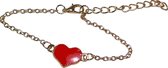 NiSy.nl Armband Hartje | Rood Hart | Goudkleurig | 17 - 22 cm