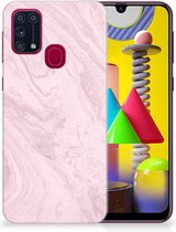 Smartphone hoesje Geschikt voor Samsung Galaxy M31 Leuk Hoesje Marble Pink