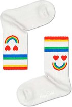 Happy Socks Sokken Kids Rib Rainbow Smile Sock Wit Maat:0-12 mnd