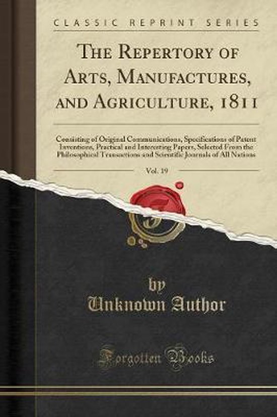 The Repertory of Arts, Manufactures, and Agriculture, 1811,  ... - cover