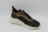 Muoviti- sneaker zwart dierenprint accenten- breedte H- maat 37,5