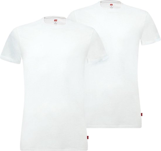 Levi's - T-shirt Ronde Hals Wit 2Pack - Heren - Maat M - Slim-fit