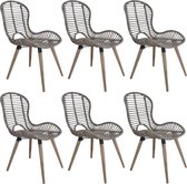 Eetkamerstoelen set 6 stuks ROTAN  (Incl LW anti kras viltjes) - Eetkamer stoelen - Extra stoelen voor huiskamer - Dineerstoelen – Tafelstoelen