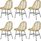 Eetkamerstoelen set 6 stuks  ROTAN  (Incl LW anti kras viltjes) - Eetkamer stoelen - Extra stoelen voor huiskamer - Dineerstoelen – Tafelstoelen