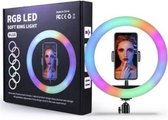 Ringlamp | RGB LED | 8 Verschillende Kleuren | Make-up light | 26cm | Voor vloggers, influencers, instagram posts, tiktok, product fotografie, maar ook voor kappers, gamers, live video's en nog veel meer | Deze ringlamp voorziet in iedere behoefte!