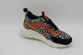 Muoviti sneaker dierenprint zwart- breedte h- maat 38