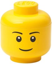 LEGO Iconic Opbergbox Hoofd Boy Mini - Geel - 360 ML - 10,2x10,2x11,5 CM - Kunststof