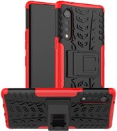 Robuust Hybride LG Velvet Hoesje Rood
