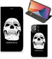 GSM Hoesje iPhone 12 Pro Max Bookcase Skull Eyes