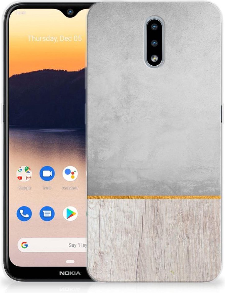 Nokia 2.3 Bumper Hoesje Wood Concrete