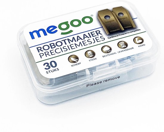 Mesjes voor Gardena robotmaaier - Husqvarna automower - 30st - titanium coat - plastic box - Megoo® van Megoo® — afbeelding 2