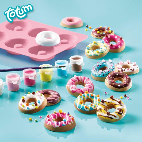 Totum Donut Factory knutsel koffertje - donuts gips gieten en schilderen - creatief speelgoed meisjes en jongens vanaf 5 jaar knutselen cadeautip