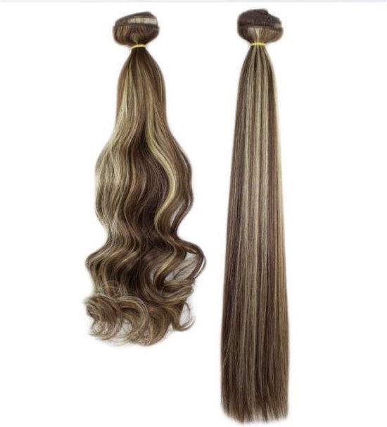 Hairextensions - Clip In Extensions - 7 Banen set - Mixed Mat Brown - 55 cm  & 160 gram... | bol.com