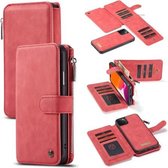 CaseMe  Apple iPhone 11 Pro Wallet Hoesje met Ritssluiting - Rood