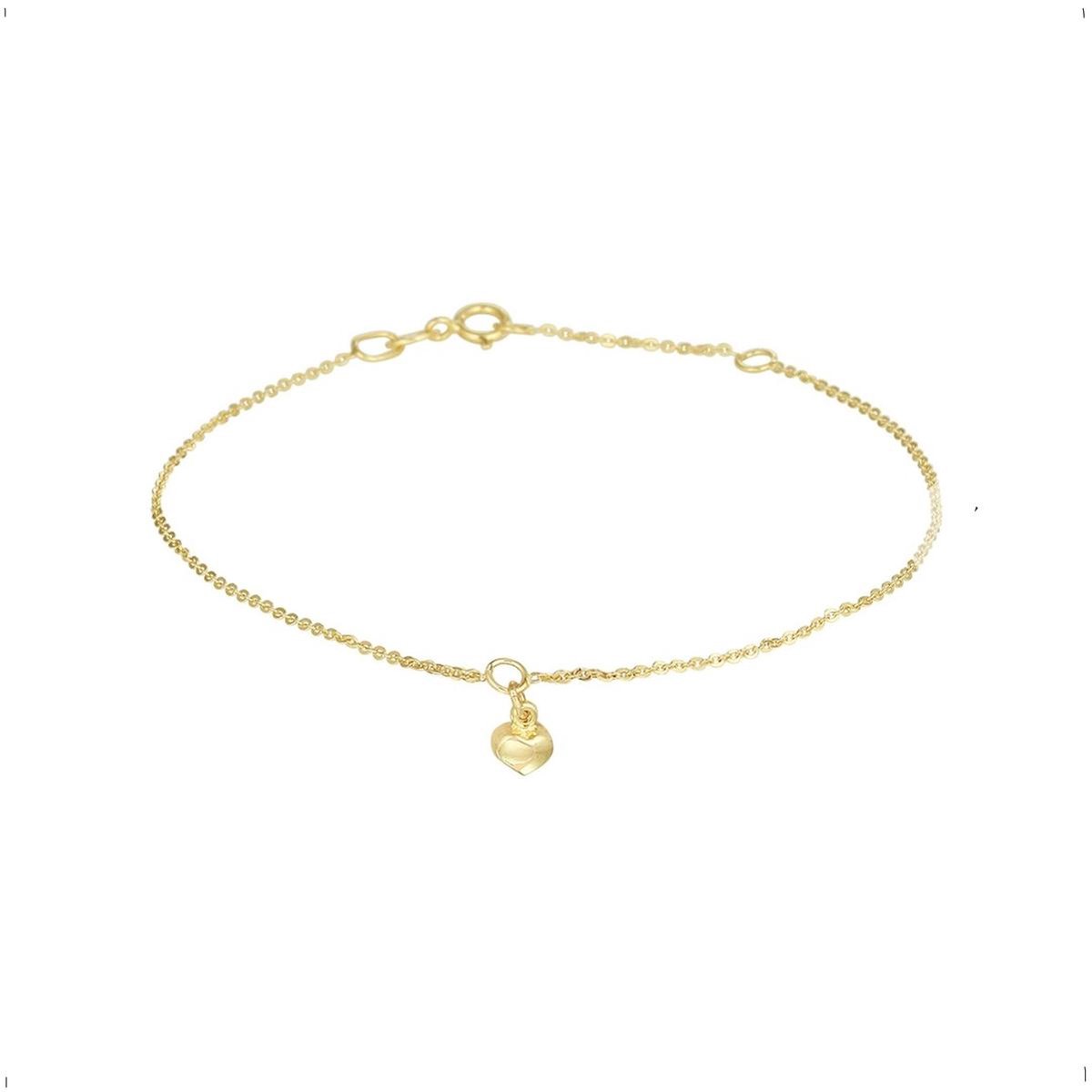 YO&NO - Armband - Goud - Anker - Hart - 3,5mm /4,5mm - 1.0mm - 18,5cm - Sieraden Vrouw - 14k - 585 Goud