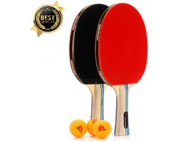 Professionele Tafeltennis Pingpong Batjes Set Pingpongballen Pingpongtafel - Tafeltennisset - Duurzaam - 2,5mm Padding