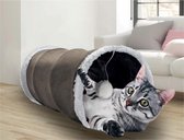 Tunnel kat pluche ritsel bruin 50cm