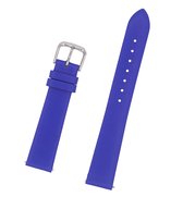 Horlogeband Leer - Met Gladde Oppervlak + Push Pin - 18mm - Blauw