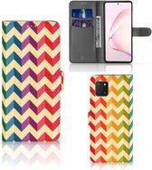 Leuk Telefoonhoesje Geschikt voor Samsung Note 10 Lite Smartphone Hoesje Zigzag Color
