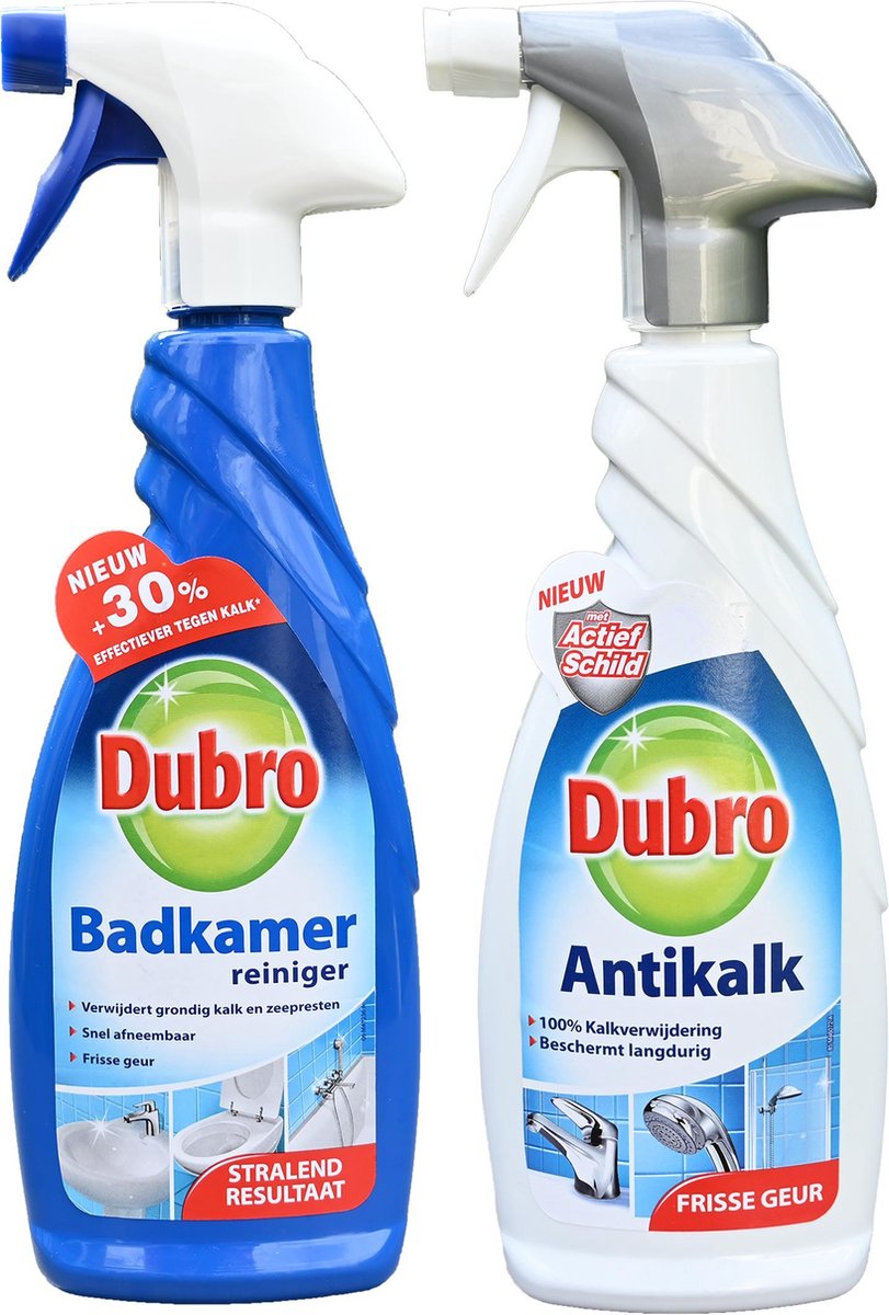 verdrievoudigen iets Gasvormig 1 x Dubro badkamer reiniger spray - 1 x Dubro Antikalk - 100%  Kalkverwijdering | bol.com