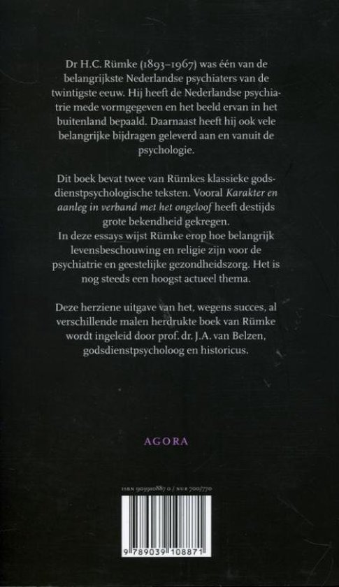Karakter En Aanleg In Verband Ongeloof