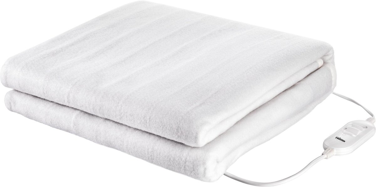 Afbeelding 2 van Tristar BW-4752 Elektrisch Onderdeken - 2 Warmtezones, Oververhittingsbeveiliging - Wasmachinebestendig en Gemaakt van 100% Polyester - Voor 2 Personen, 160 x 140 cm, Inclusief 2 Afneembare Warmteregelaars - Wit