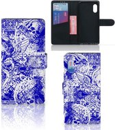 Book Style Case Geschikt voor Samsung Xcover Pro Smartphone Hoesje Angel Skull Blue